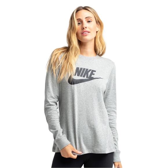NIKE Sportswear Essential Womens Icon Tee In Heather Gray Women’s Size XL - Picture 2 of 10
